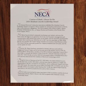 Lincoln Award letter 2020